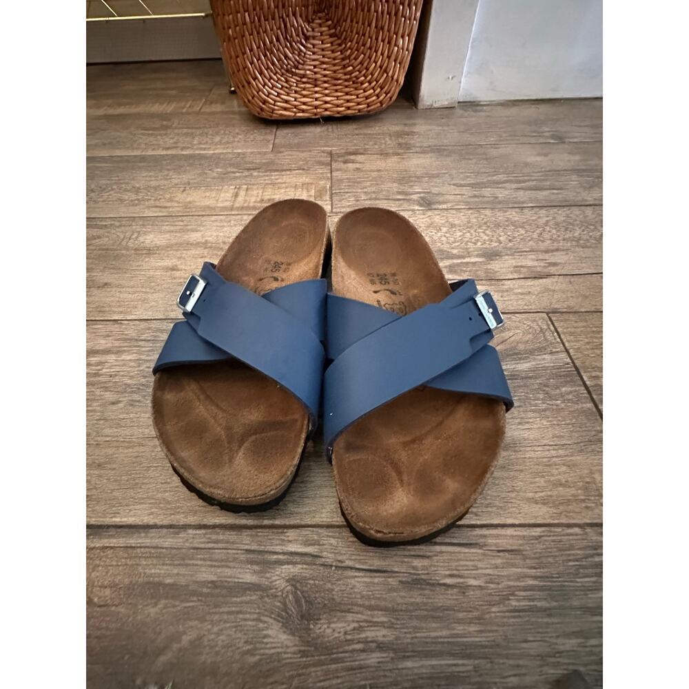 Birkenstock Birki's Women's Blue Santosa Footbed Birko-Flor Sandals Size 7 - Picture 6 of 7
